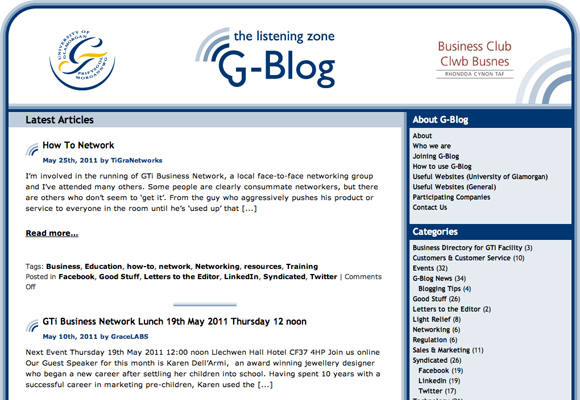 G-Blog website screenshot
