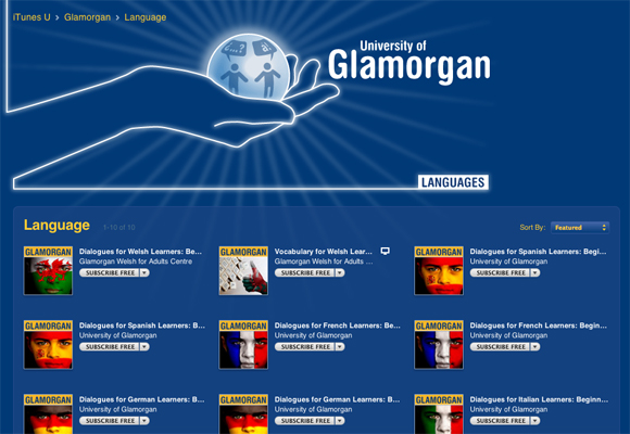 Glamorgan's iTunes U language content page