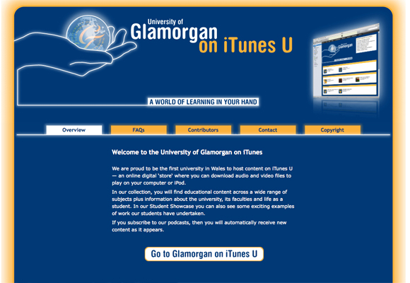 University of Glamorgan's iTunes U support site