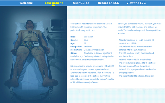 Virtual ECG: Patient information