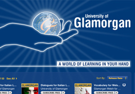 Screenshot of University of Glamorgan iTunes U homepage